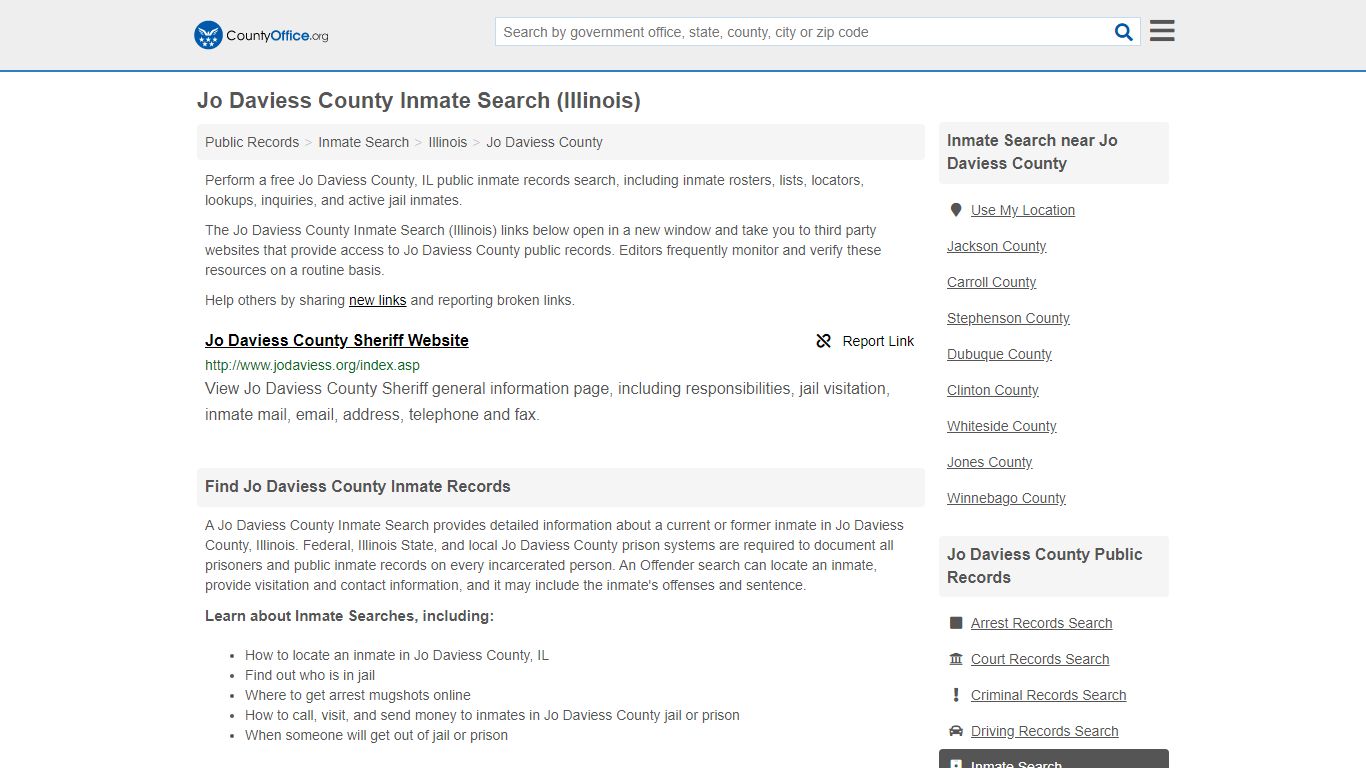 Inmate Search - Jo Daviess County, IL (Inmate Rosters ...