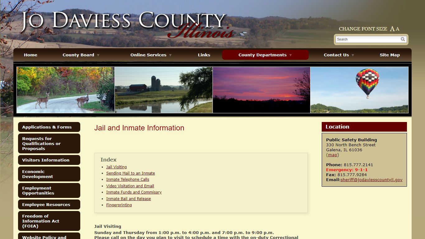 Jail and Inmate Information - Welcome to Jo Daviess County ...